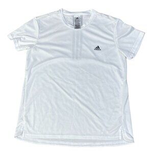 Adidas Women's HILO Jersey Top 3 Stripe Back White Black Size L Large